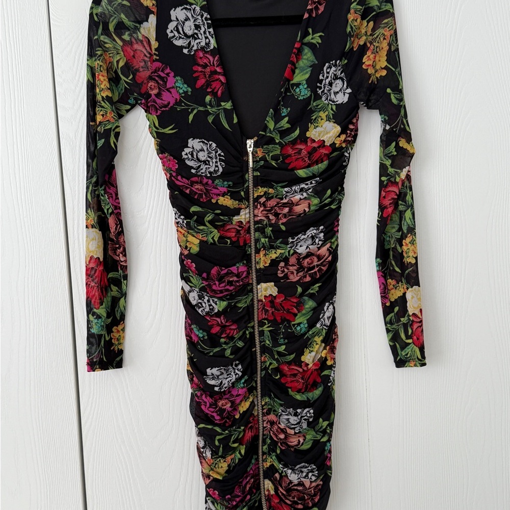 Guess Black and Green Floral Dress